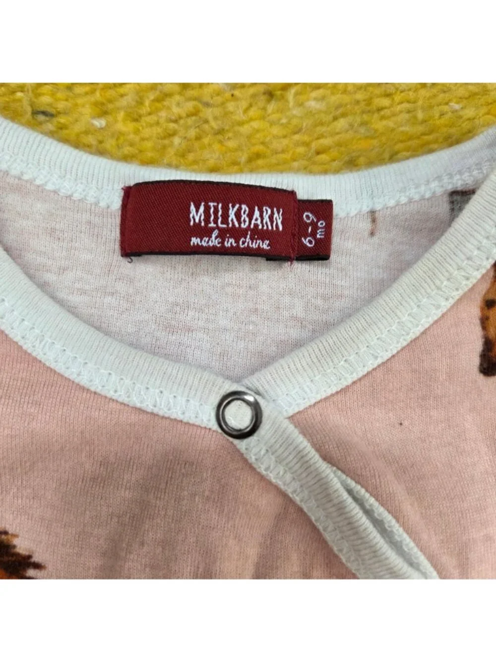 Milkbarn Horse Print Organic Cotton Snap Footed Romper Size 6-9 months